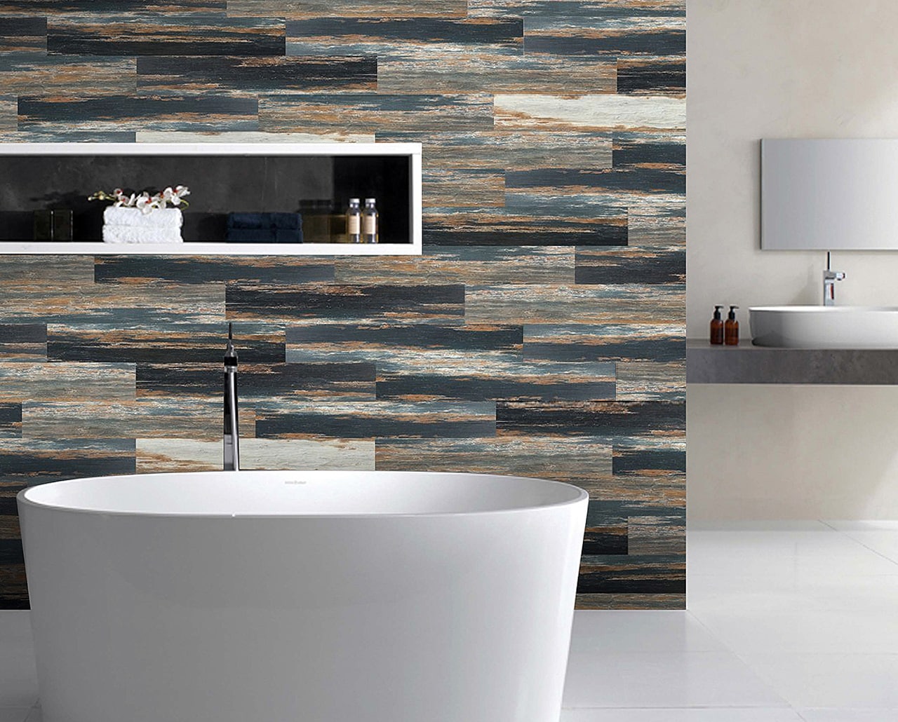 Deco Products HYDROSTOP Old Navy Ocean 7.1-in x 48-in, 5.2-mm Waterproof Interlocking Luxury Vinyl Plank Flooring, 20-mil Wear Layer (23.64-sq ft/Carton)