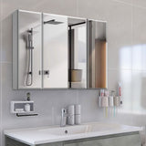WELLFOR 36-in x 26-in Surface/Recessed Mount Silver Mirrored Soft Close Medicine Cabinet