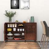 Clihome storage kitchen side cabinet 45-in W x 28-in H x 13-in D Brown Base Ready To Assemble Cabinet (Flat Panel Slab Door Style)