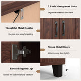 Clihome storage kitchen side cabinet 45-in W x 28-in H x 13-in D Brown Base Ready To Assemble Cabinet (Flat Panel Slab Door Style)