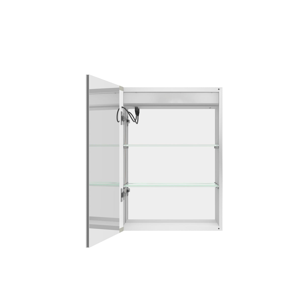 WELLFOR 20-in x 28-in Lighted LED Fog Free Surface Mount Silver Mirrored Soft Close Medicine Cabinet