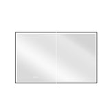 WELLFOR AYLA 48-in x 30-in Lighted LED Fog Free Surface/Recessed Mount Black Soft Close Medicine Cabinet with Outlet