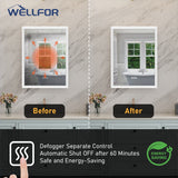WELLFOR AURORA 24-in x 32-in Lighted LED Fog Free Surface/Recessed Mount Silver Mirrored Soft Close Medicine Cabinet