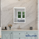 WELLFOR AURORA 24-in x 32-in Lighted LED Fog Free Surface/Recessed Mount Silver Mirrored Soft Close Medicine Cabinet