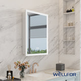 WELLFOR AURORA 24-in x 32-in Lighted LED Fog Free Surface/Recessed Mount Silver Mirrored Soft Close Medicine Cabinet