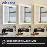 WELLFOR AURORA 36-in x 32-in Lighted LED Fog Free Surface/Recessed Mount Silver Mirrored Soft Close Medicine Cabinet