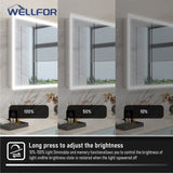 WELLFOR AURORA 36-in x 32-in Lighted LED Fog Free Surface/Recessed Mount Silver Mirrored Soft Close Medicine Cabinet
