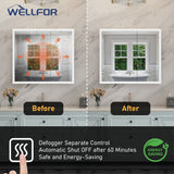 WELLFOR AURORA 36-in x 32-in Lighted LED Fog Free Surface/Recessed Mount Silver Mirrored Soft Close Medicine Cabinet