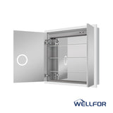 WELLFOR AURORA 36-in x 32-in Lighted LED Fog Free Surface/Recessed Mount Silver Mirrored Soft Close Medicine Cabinet