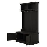 Yiekholo Casual 35.5-in Black Wood Hall Tree