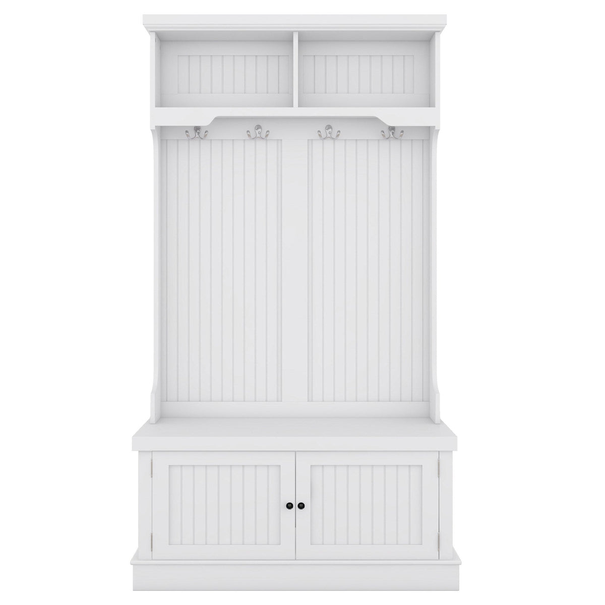 Yiekholo Casual 35.5-in White Wood Hall Tree