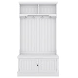 Yiekholo Casual 35.5-in White Wood Hall Tree