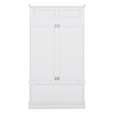 Yiekholo Casual 35.5-in White Wood Hall Tree