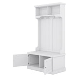 Yiekholo Casual 35.5-in White Wood Hall Tree