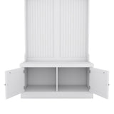 Yiekholo Casual 35.5-in White Wood Hall Tree