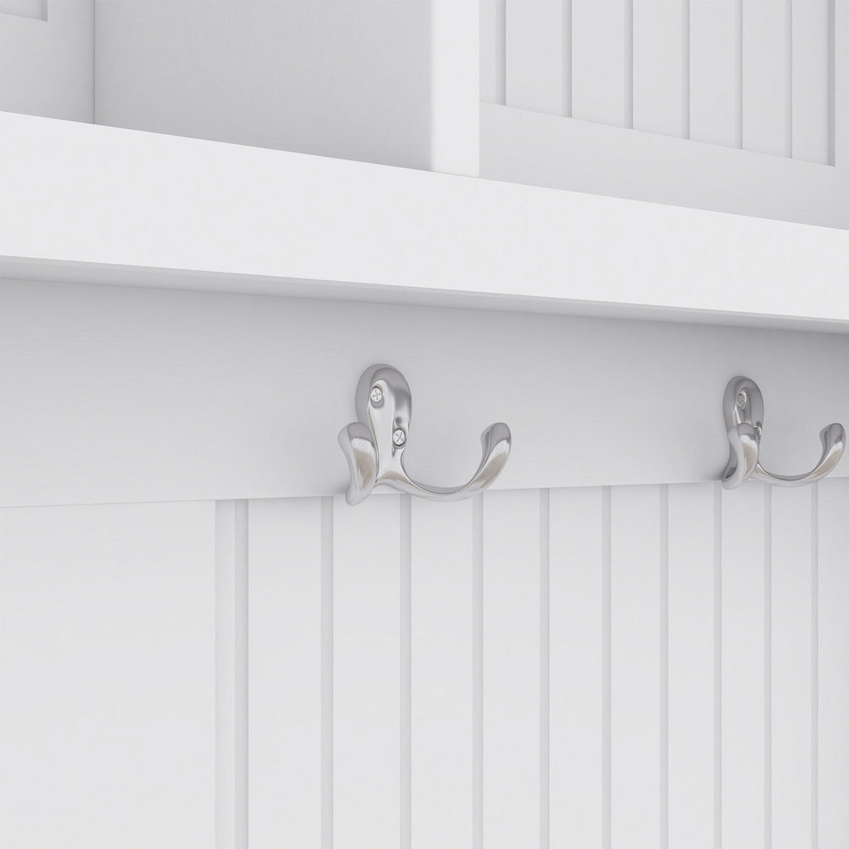 Yiekholo Casual 35.5-in White Wood Hall Tree
