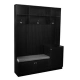 Yiekholo Casual 59-in Black Wood Hall Tree