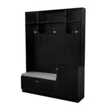 Yiekholo Casual 59-in Black Wood Hall Tree