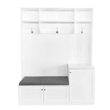 Yiekholo Casual 59-in White Wood Hall Tree