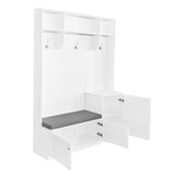 Yiekholo Casual 59-in White Wood Hall Tree