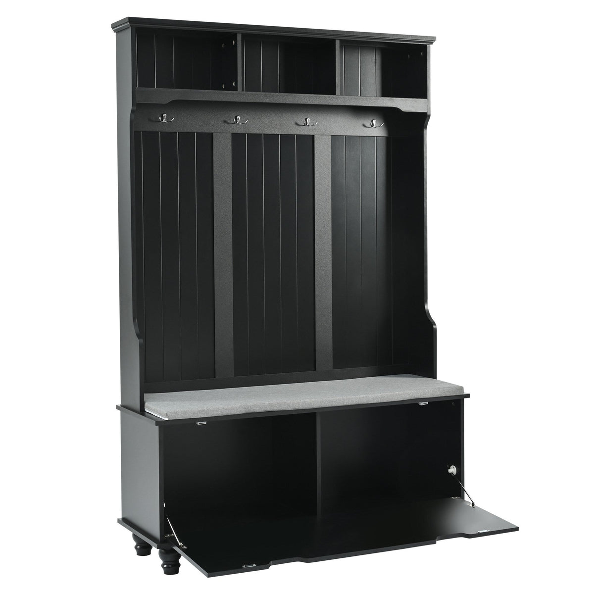 Yiekholo Casual 47.2-in Black Wood Hall Tree
