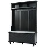 Yiekholo Casual 47.2-in Black Wood Hall Tree
