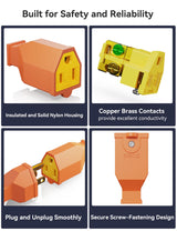 Project Source 15-Amp 125-Volt Orange 3-Wire Grounding Connector, NEMA 5-15R