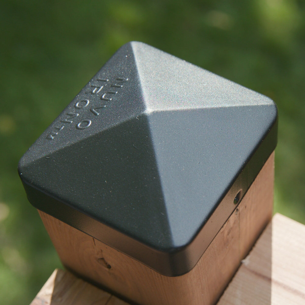 Nuvo Iron 5-in x 5-in Black Painted Galvanized Steel Deck Post Cap