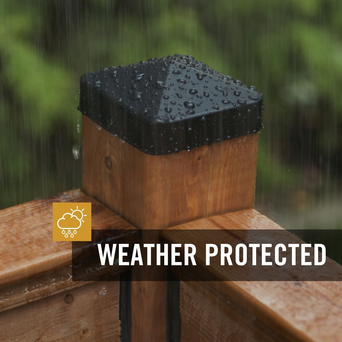 Nuvo Iron 5-in x 5-in Black Painted Galvanized Steel Deck Post Cap