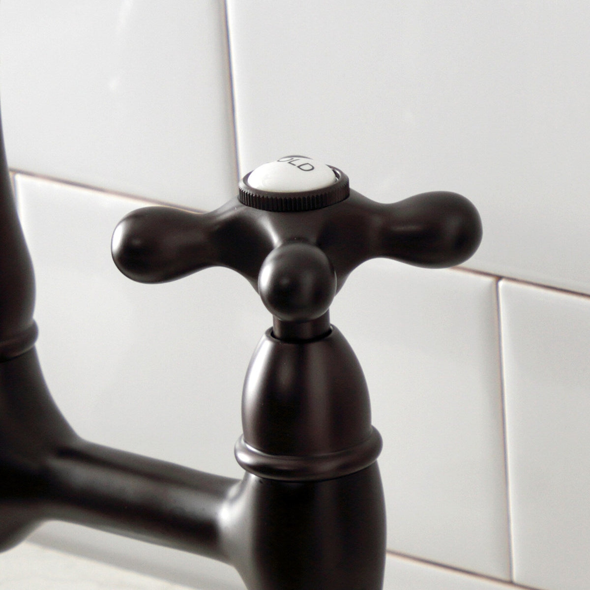 Elements of Design Oil-Rubbed Bronze 2-Handle Deck-Mount Bridge Kitchen Faucet