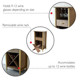 Leick Home 12-Bottle Brownbronze Wood Wine Cabinet Panel