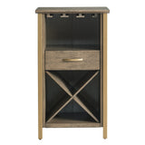Leick Home 12-Bottle Brownbronze Wood Wine Cabinet Panel