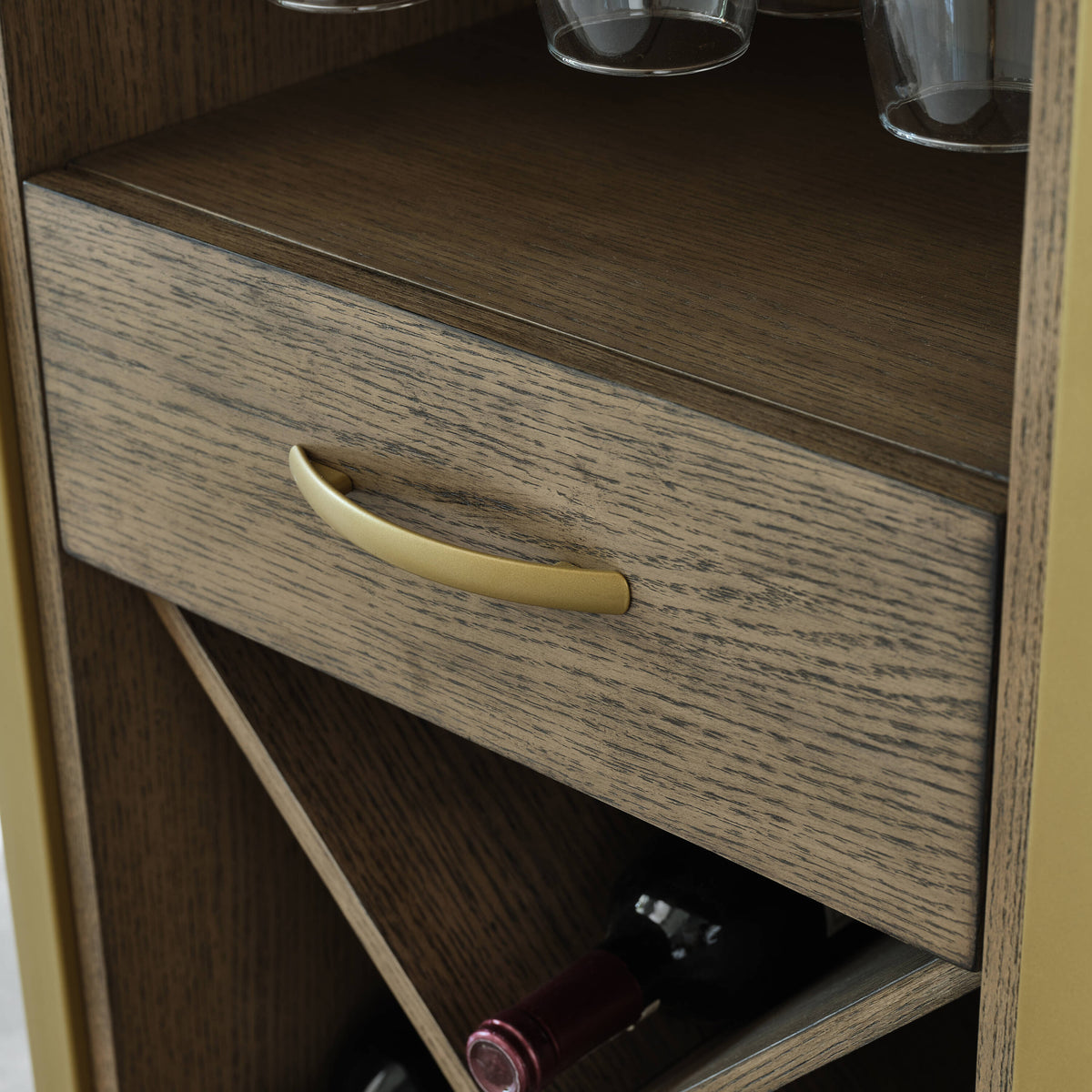 Leick Home 12-Bottle Brownbronze Wood Wine Cabinet Panel