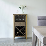 Leick Home 12-Bottle Brownbronze Wood Wine Cabinet Panel