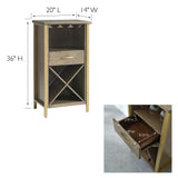 Leick Home 12-Bottle Brownbronze Wood Wine Cabinet Panel