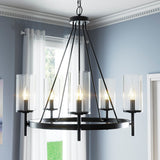 Progress Lighting Strahan 5-Light Black Transitional Chandelier