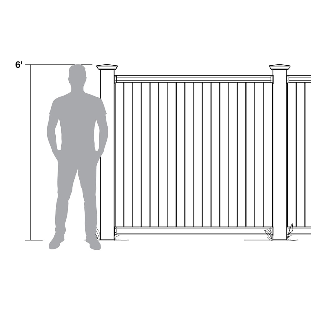 Outdoor Essentials Lakewood 6-ft H x 6-ft W White Privacy Vinyl Baluster Top Fence Panel (Unassembled)