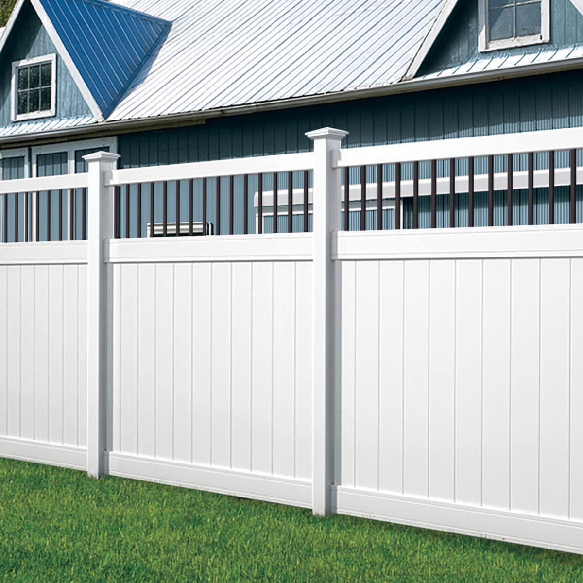 Outdoor Essentials Lakewood 8-ft H x 5-in W White Vinyl Line Fence Post (Unassembled)