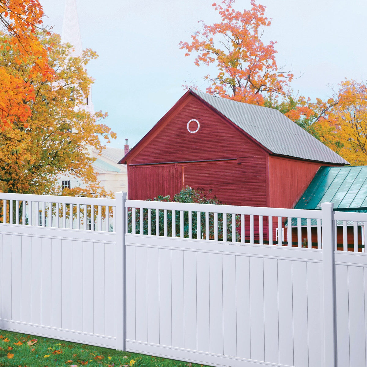 Outdoor Essentials Lakewood 8-ft H x 5-in W White Vinyl Line Fence Post (Unassembled)