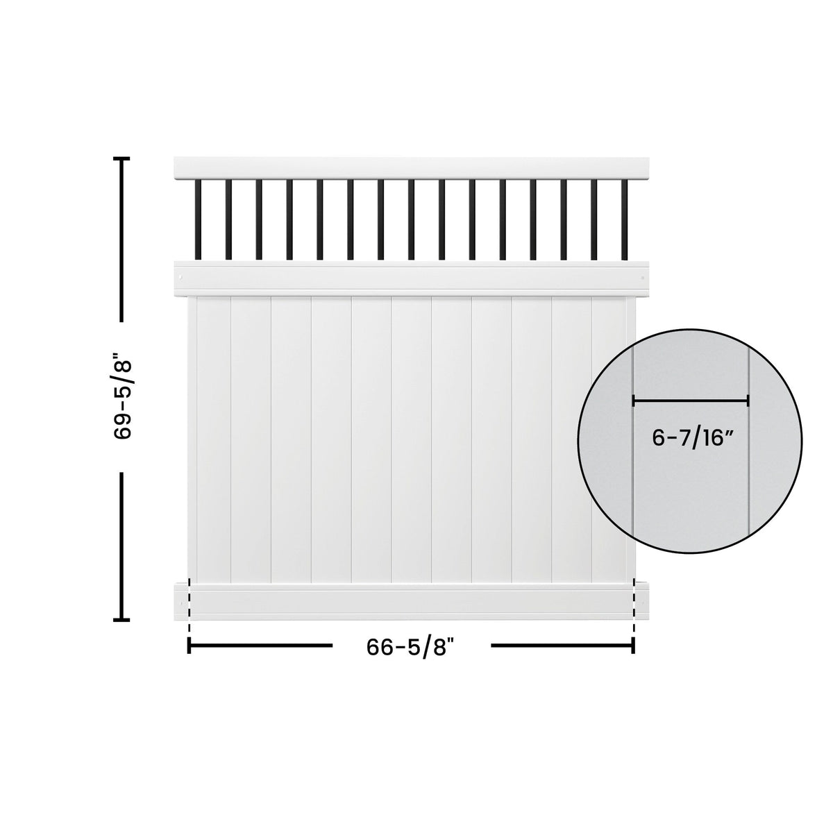 Outdoor Essentials Lakewood 6-ft H x 6-ft W White Privacy Vinyl Baluster Top Fence Panel (Unassembled)