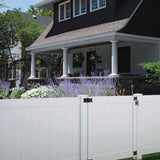 Outdoor Essentials Woodbridge 4-ft H x 4-ft W White Privacy Vinyl Flat-top Fence Gate (Unassembled)