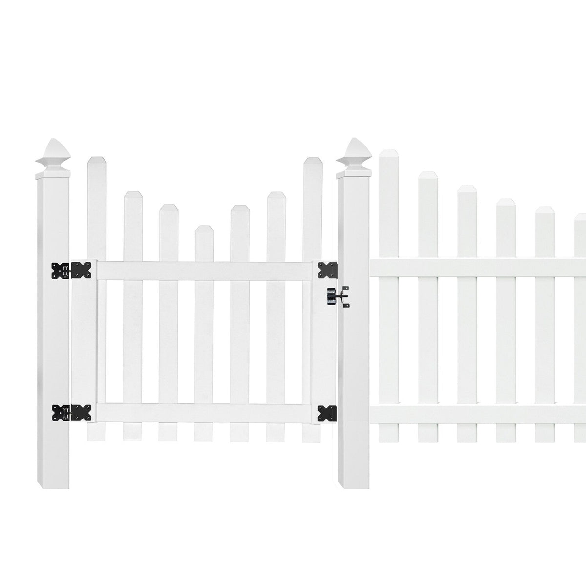 Outdoor Essentials Yorktown 4-ft H x 3.5-ft W White Vinyl Scallop Fence Gate Kit (Unassembled)
