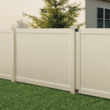 Outdoor Essentials Lakewood 6-ft H x 8-ft W Tan Privacy Vinyl Flat-top Fence Panel (Unassembled)