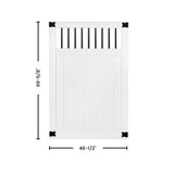 Outdoor Essentials Pro Series 6-ft H x 4-ft W White Privacy Vinyl Flat-top Fence Gate Kit (Unassembled)