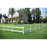 Outdoor Essentials Ranch 2-Rail 5-ft H x 5-in W White Vinyl End Fence Post (Unassembled)