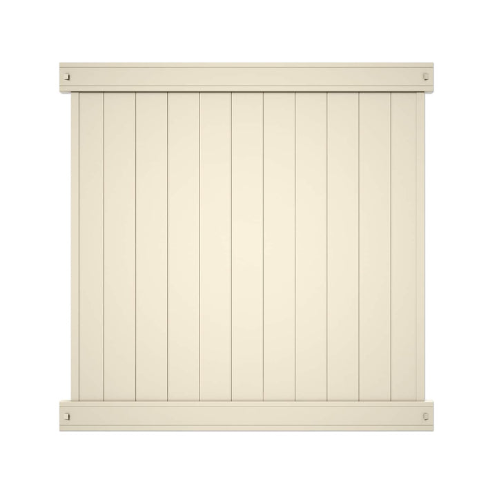 Outdoor Essentials Woodbridge 6-ft H x 6-ft W Tan Privacy Vinyl Flat-top Fence Panel (Unassembled)