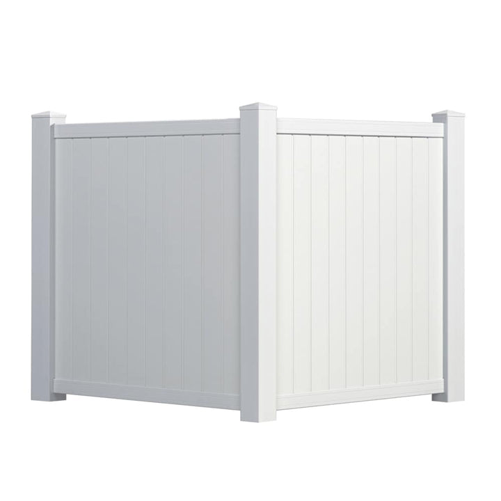 Outdoor Essentials Privacy Corner Accent 5-ft H x 4.5-ft W White Privacy Vinyl Flat-top Fence Panel (Unassembled)