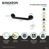Elements of Design Restoration 12-in Oil-Rubbed Bronze Wall Mount ADA-Compliant Grab Bar