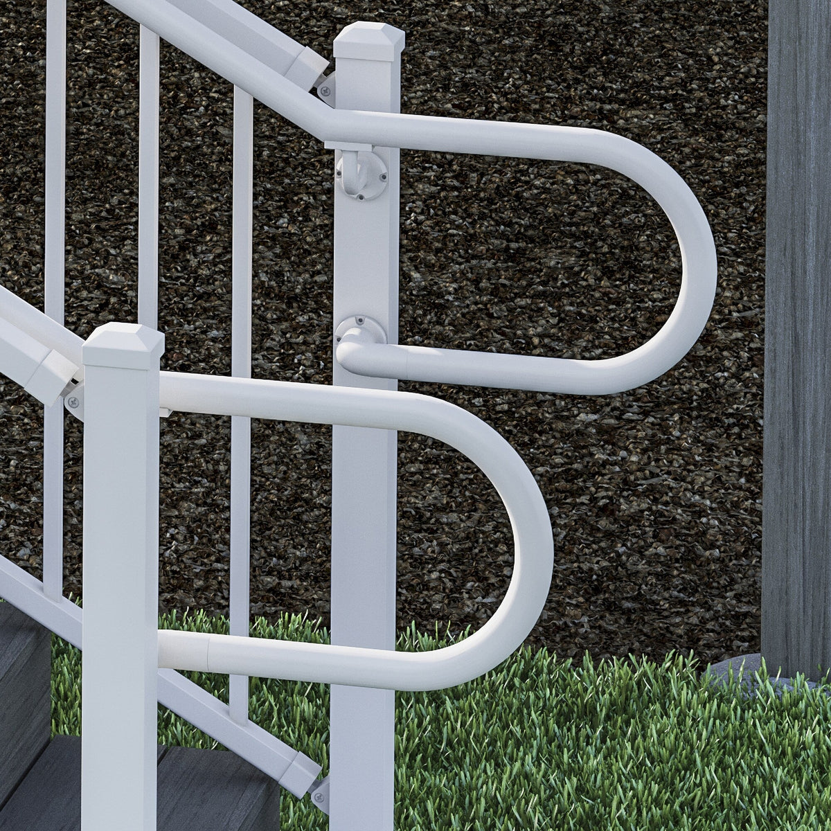 Deckorators ADA-Compliant 1-ft x 2-in Textured White Aluminum Deck Handrail Kit