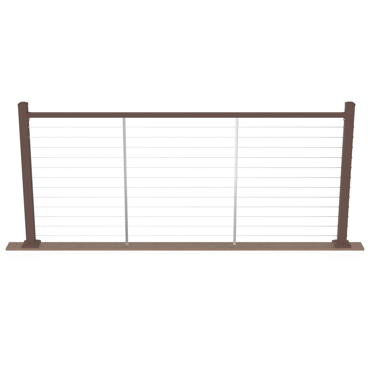 Deckorators Contemporary cable 8-ft x 42-in Weathered Brown Aluminum Deck Cable Rail Kit